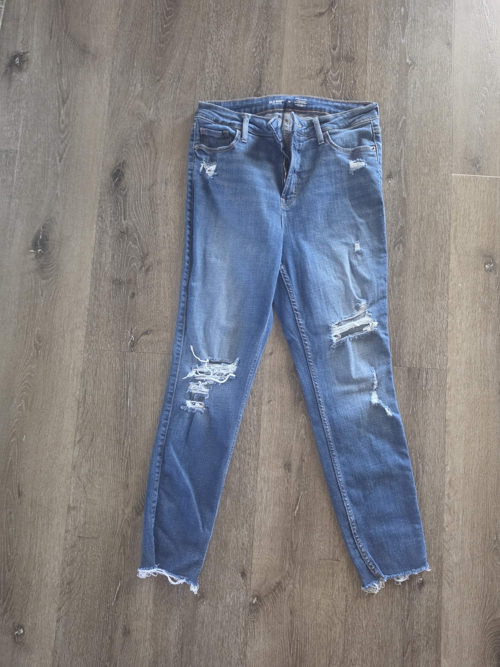 Old Navy Medium Blue Distressed Skinny Jeans
